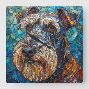 Horloge Carrée Amoureux de schnauzer, cadeau pour propriétaire de