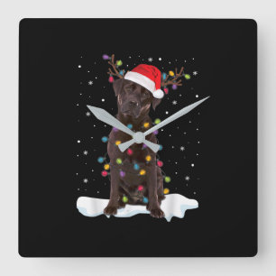 Horloge Carrée Amoureux des chiens Chocolat Labrador Retriever
