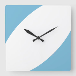 Horloge Carrée Amusants Océan Moderne Bleu Blanc Courbes Contempo