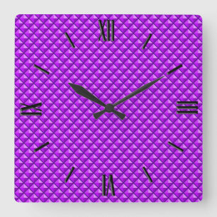 Horloge Carrée Amythyst purple, enamel look, étudiant ded grid