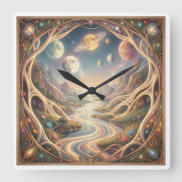 Horloge Carrée An abstract depiction of a hidden paradise