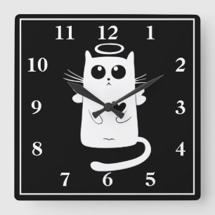 Horloge Carrée Angel Chat