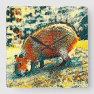Horloge Carrée AnimalArt_Capybara_001