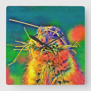 Horloge Carrée AnimalColor_Prairiedog_004
