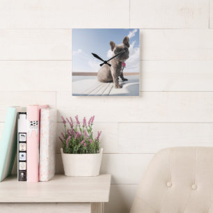 Horloge Carrée Animaux de bébés cutest   French Bulldog Booking