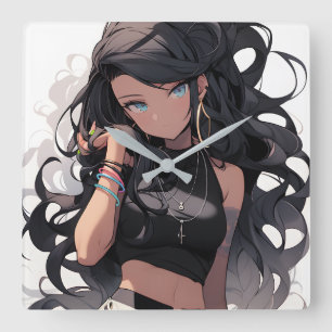 Horloge Carrée Anime girl #3