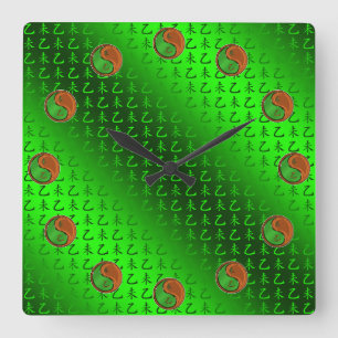 Horloge Carrée Année de la Chèvre de Bois 