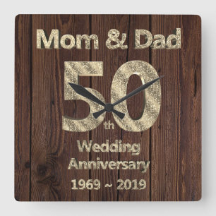Horloge Carrée Anniversaire de mariage de maman et de papa