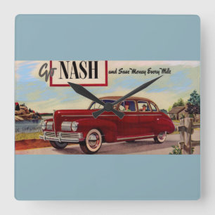 Horloge Carrée Annonce automobile Nash 1941