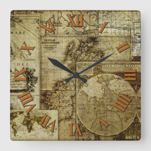 Horloge Carrée Antique et Vintage