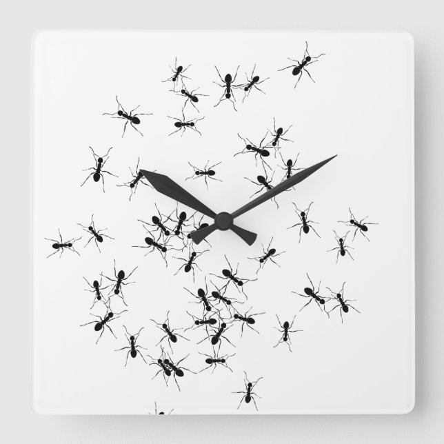 Horloge Carrée Ants (Recto)