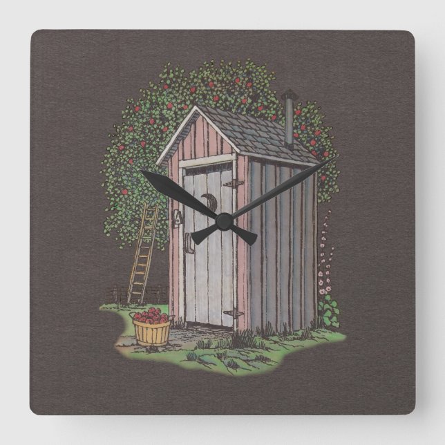 Horloge Carrée Apple Orchard Outhouse (Recto)
