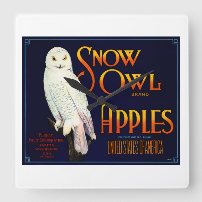 Horloge Carrée Apples de Snow (Recto)