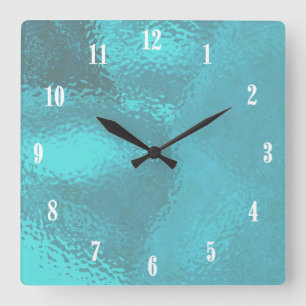 Horloge Carrée Aqua Blue Water