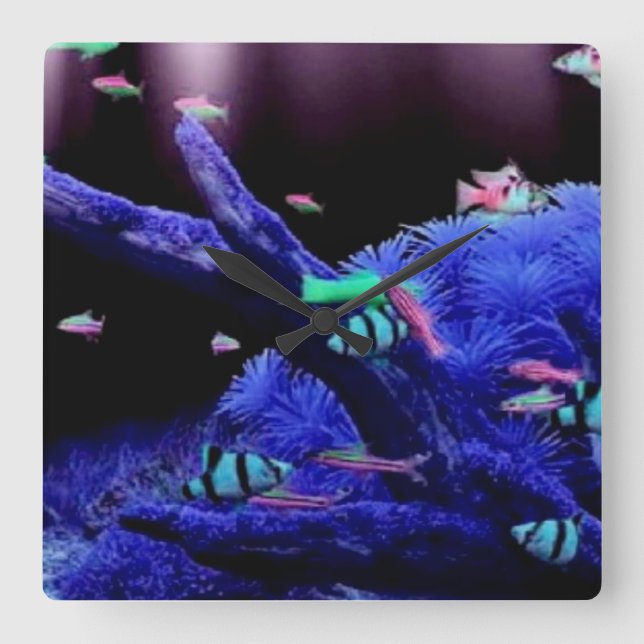 Horloge Carrée Aquarium (Recto)