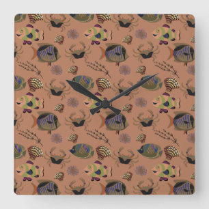 Horloge Carrée Aquatic animals   ocean underwater life