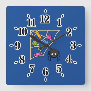 Horloge Carrée Araignée de bonbons