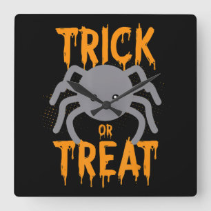 Horloge Carrée Araignée - Trick Ou Treat - Halloween