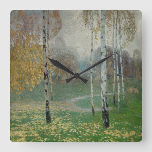 Horloge Carrée Arbres de bouleau, 1904 (huile sur la toile)