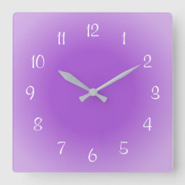 Horloge Carrée Arêtes Misty Purple Frosted Design Couleurs douces