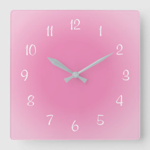Horloge Carrée Arêtes Misty Rose Frosted Design Couleurs douces