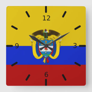 Horloge Carrée Armoiries de la Colombie  