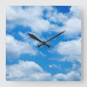 Horloge Carrée Arrière - plan ciel bleu ciel blanc nuages céles