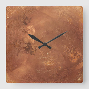 Horloge Carrée arrière - plan de cuivre