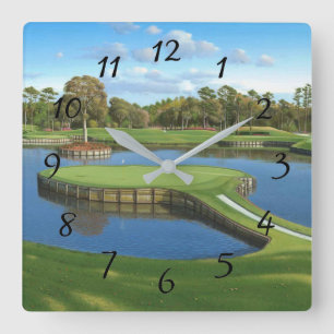 Horloge Carrée arrière - plan de golf Hole