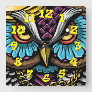 Horloge Carrée Arrière - plan de graffitis avec numéros de graffi