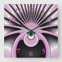 Art Abstrait moderne Fractal rose Gris noir