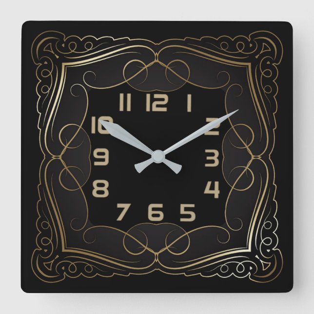 Horloge Carrée Art déco (Recto)
