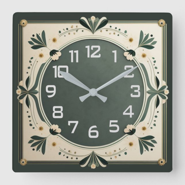 Horloge Carrée Art déco (Recto)