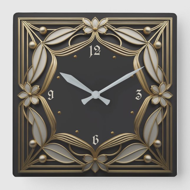 Horloge Carrée Art Déco (Recto)