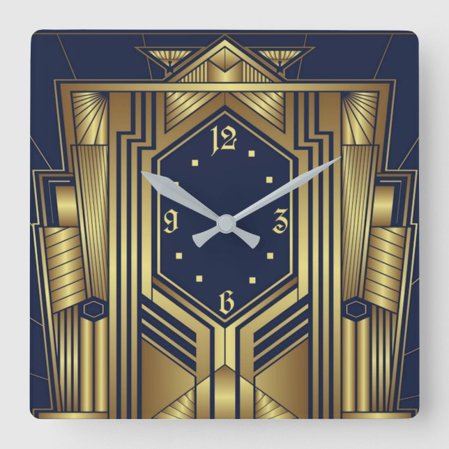 Horloge Carrée Art déco (Recto)