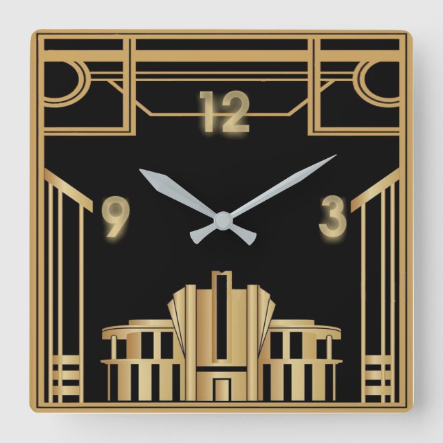 Horloge Carrée Art déco (Recto)