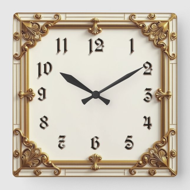 Horloge Carrée Art Déco (Recto)