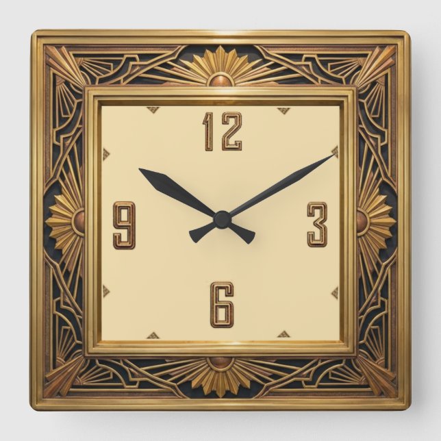 Horloge Carrée Art Deco (Recto)