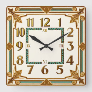 Horloge Carrée Art Déco