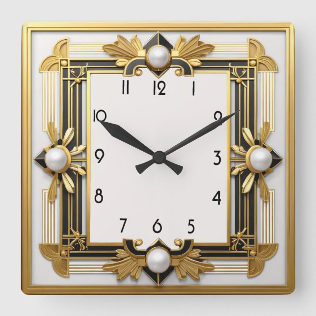 Horloge Carrée Art déco (Recto)
