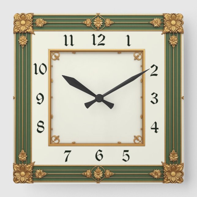 Horloge Carrée Art déco (Recto)