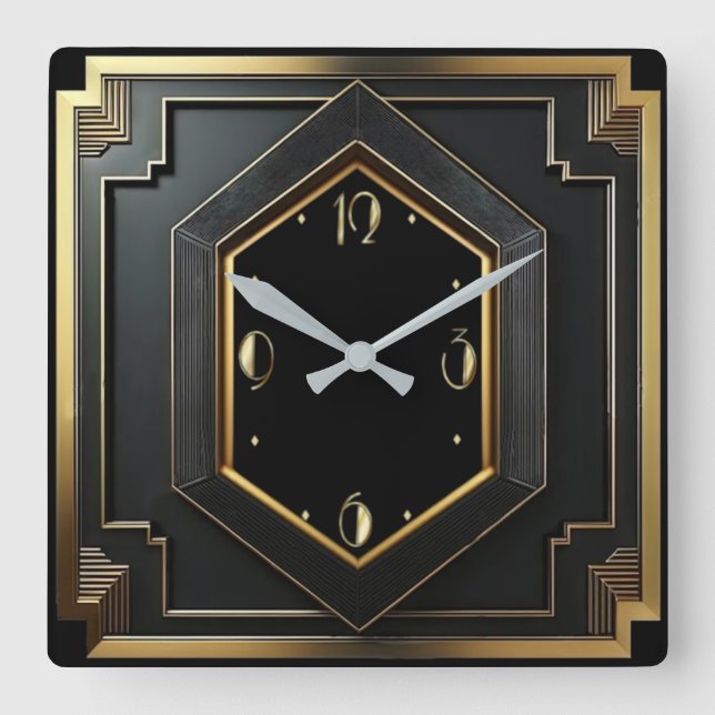 Horloge Carrée Art déco (Recto)