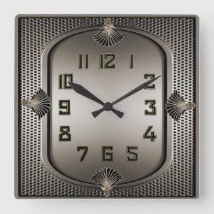 Horloge Carrée Art Déco Argent
