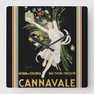 Horloge Carrée Art Deco Cannavale Cologne ad Clock