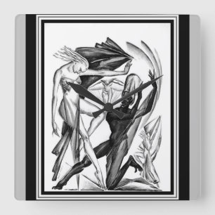 Horloge Carrée art déco "danseurs " des années 1920