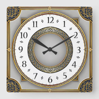 Horloge Carrée Art Deco Elegant