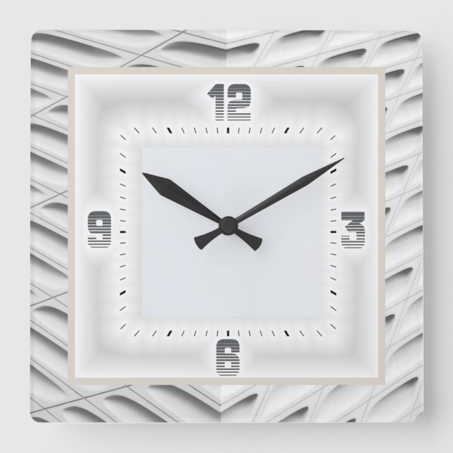 Horloge Carrée Art déco gris (Recto)