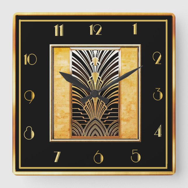 Horloge Carrée Art déco intelligent (Recto)