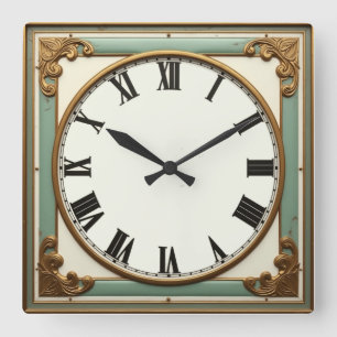 Horloge Carrée Art Déco Mint