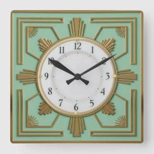 Horloge Carrée Art Déco Mint